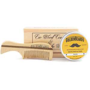 Moustache Wax & Eco Wood Comb 7,5cm