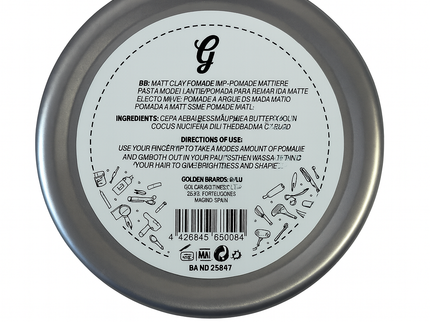 Matt Clay Pomade • Medium Hold • Matte Finish • Oil-Based • 100ml