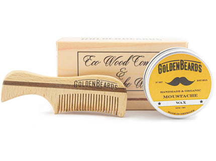 Moustache Wax & Eco Wood Comb 7,5cm
