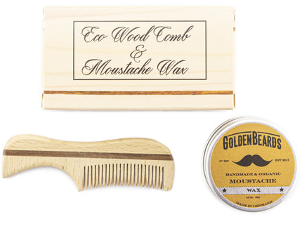Moustache Wax & Eco Wood Comb 7,5cm