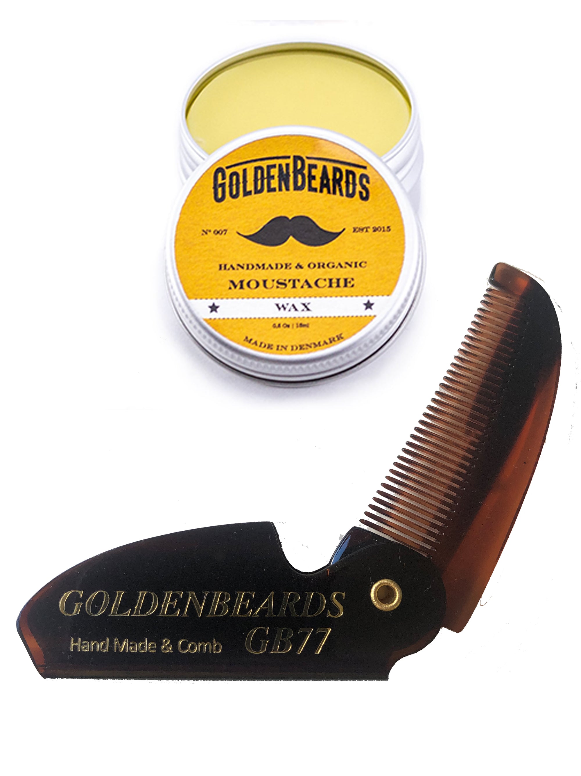 Moustache Wax + GB 77 Folding Comb - Special Edition